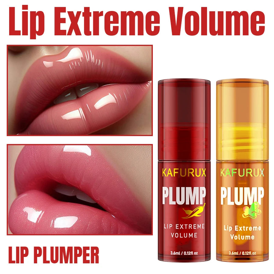 2 pièces Huile à lèvres repulpante longue tenue, sérum hydratant et brillant, essence volumisante instantanée, répare les ridules des lèvres et augmente leur volume.