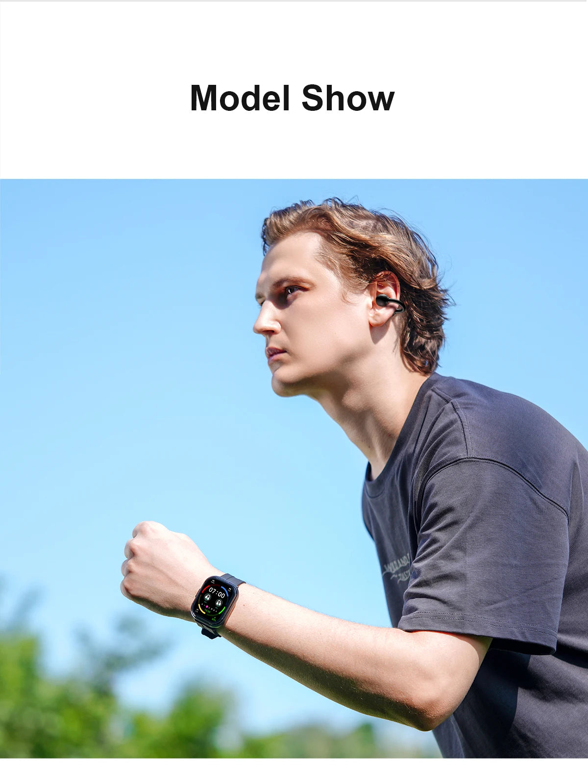 LIGE New Open-back Cip-on Headphones Smart Watch For Men Women 2.01” HD Screen Massive Watch Faces Bluetooth Call Smartwatches