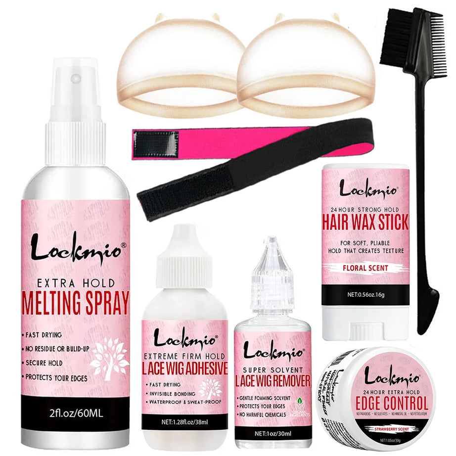 LOCKMIO 60ML Spray de colle à séchage rapide et fondante pour dentelle, fixation longue durée, colle pour perruques en tulle, agent de fixation pour perruques de cosplay
