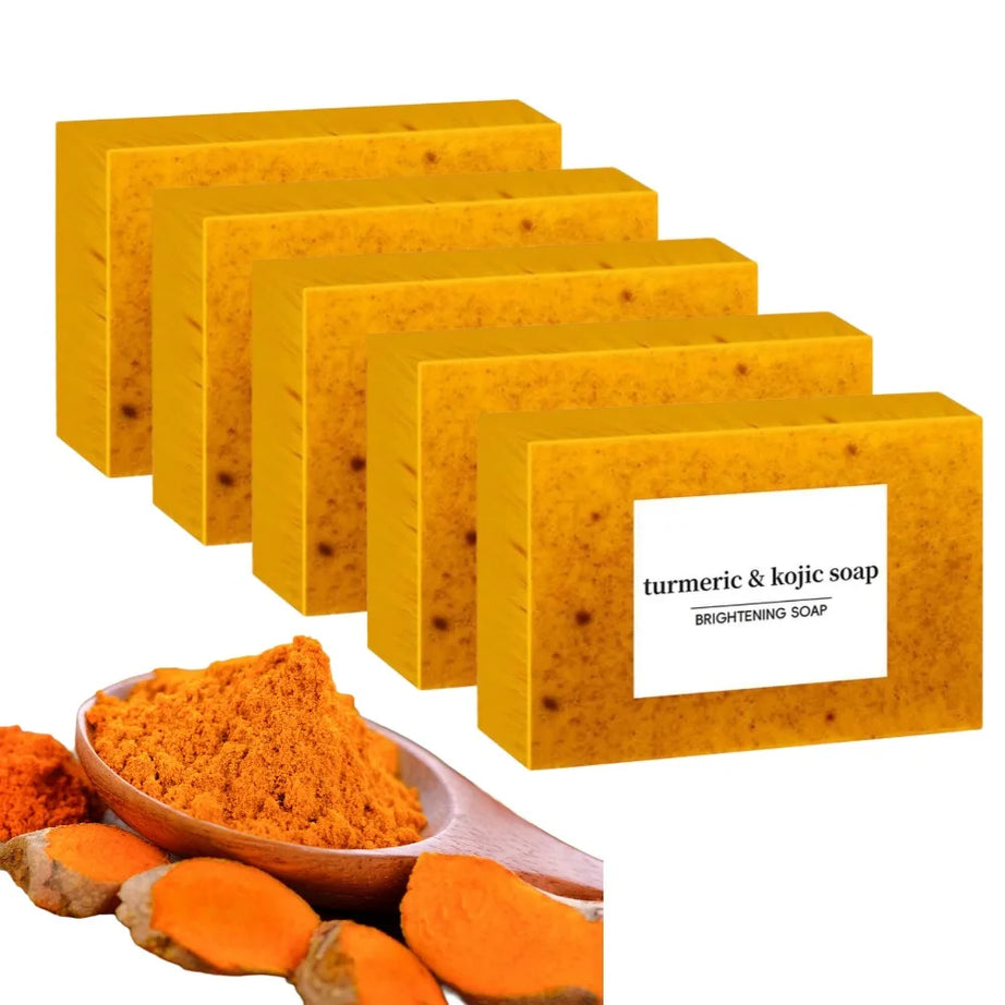 Savon Artisanal Curcuma & Acide Kojique au Citron – Éclat, Anti-Taches Visage & Corps – 100g