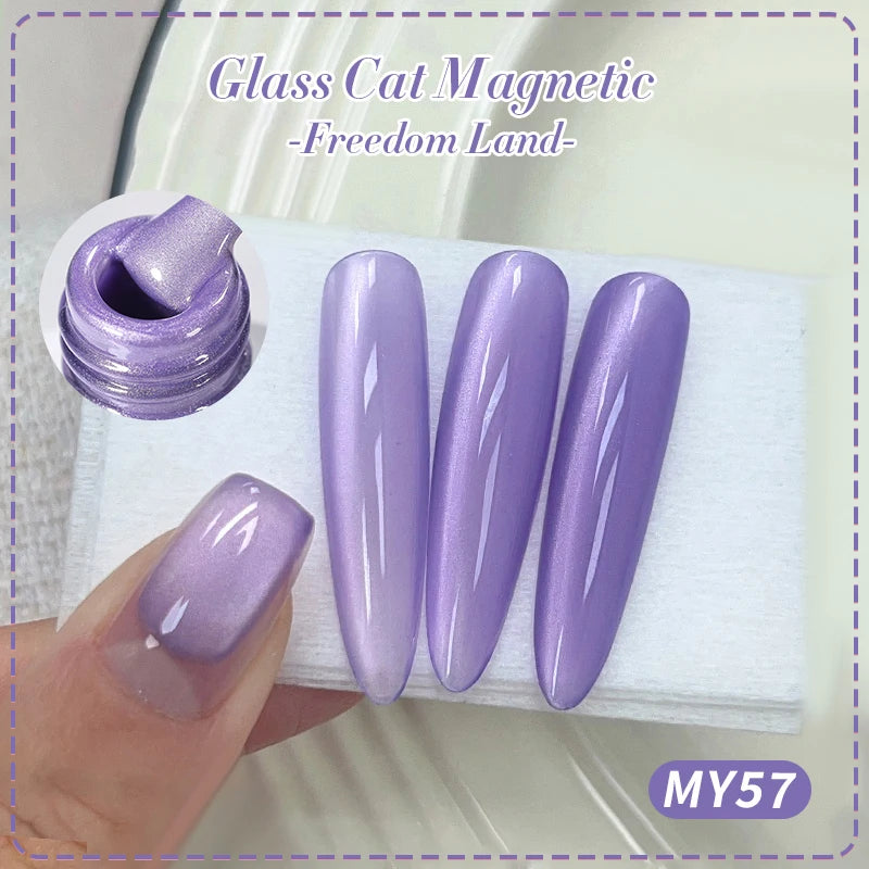 Vernis à ongles semi-permanent BORN PRETTY 10 ml, perles de verre roses, chat, gel magnétique, manucure semi-permanente Spring Moonlight Jelly Crystal.