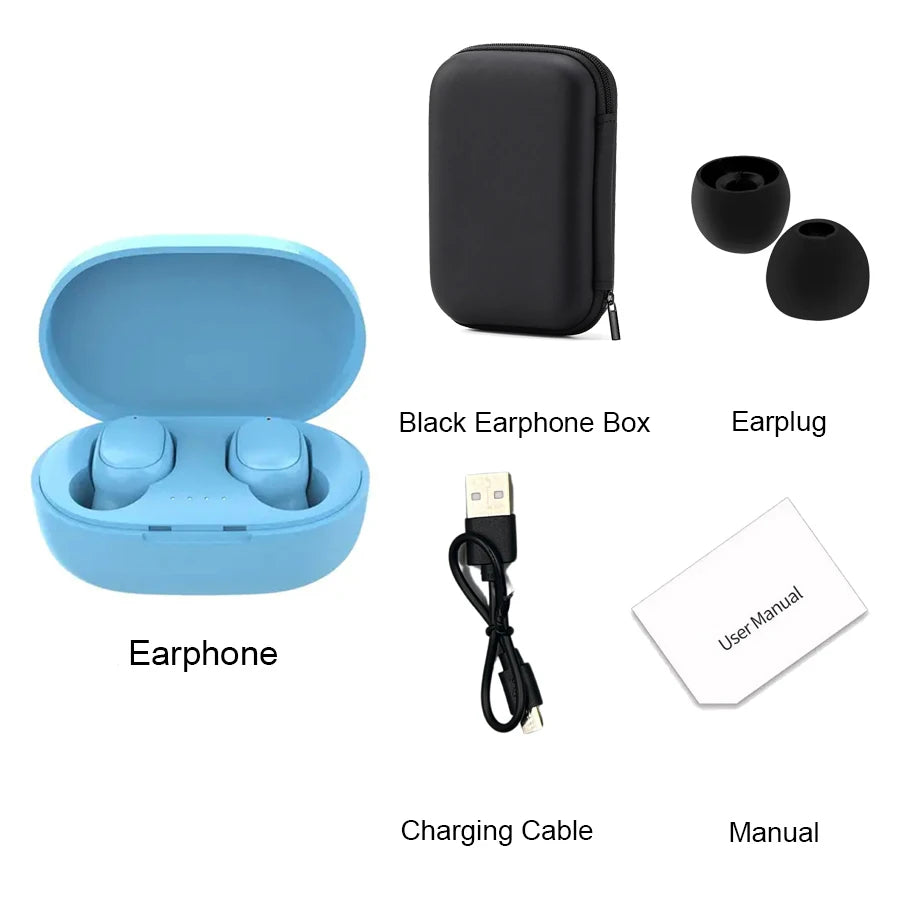 Écouteurs intra-auriculaires Bluetooth sans fil TWS A6S avec réduction de bruit et micro pour Huawei, Xiaomi et Redmi