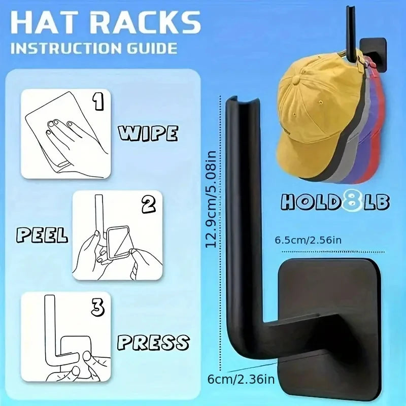 Lot de 2/4 crochets adhésifs résistants sans perçage pour étagère ou porte-chapeaux.