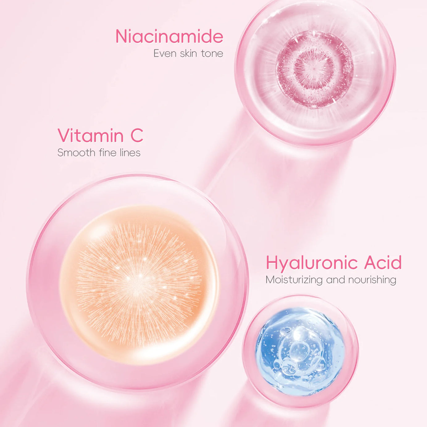 LAIKOU Sakura Eye Serum Roller Massage con ácido hialurónico para el cuidado de la piel, bolsas en los ojos, crema hidratante para ojeras 15 ml
