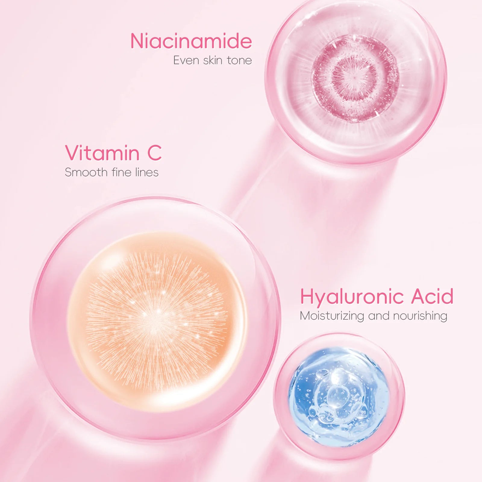 LAIKOU Sakura Eye Serum Roller Massage con ácido hialurónico para el cuidado de la piel, bolsas en los ojos, crema hidratante para ojeras 15 ml