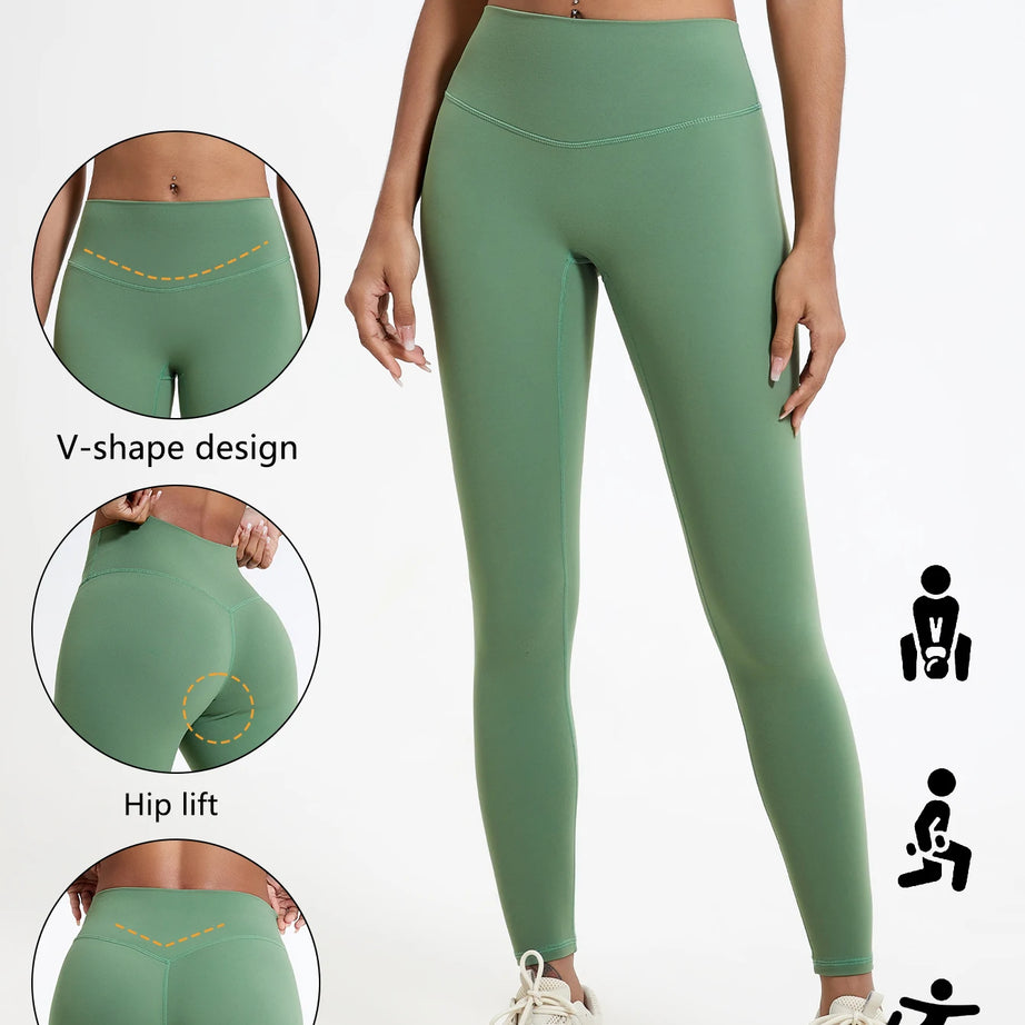 Leggings taille haute Hearuisavy en tissu ultra doux, séchage rapide, parfaits pour la gym, le yoga et la course à pied. Effet push-up.
