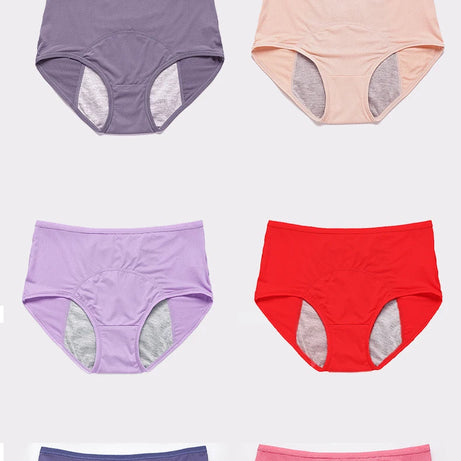 Lot de 2 culottes physiologiques pour femmes, culottes menstruelles anti-fuites, taille mi-haute, en soie glacée.