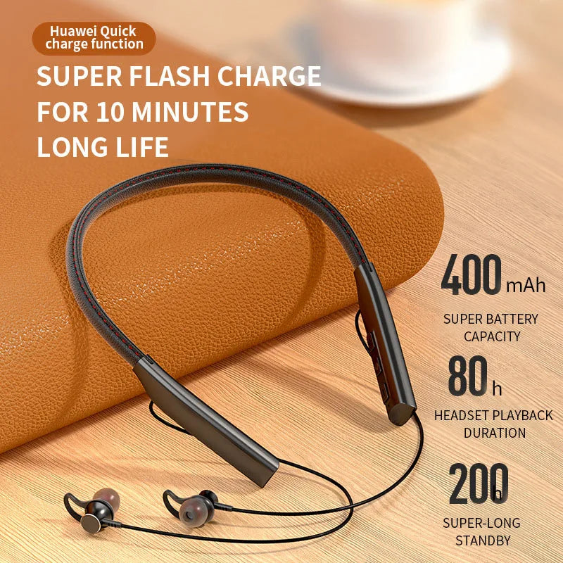 Fone Bluetooth Earphones Wireless Headphones Magnetic Sport Neckband Neck-hanging TWS Earbuds Wireless Blutooth Headset with Mic