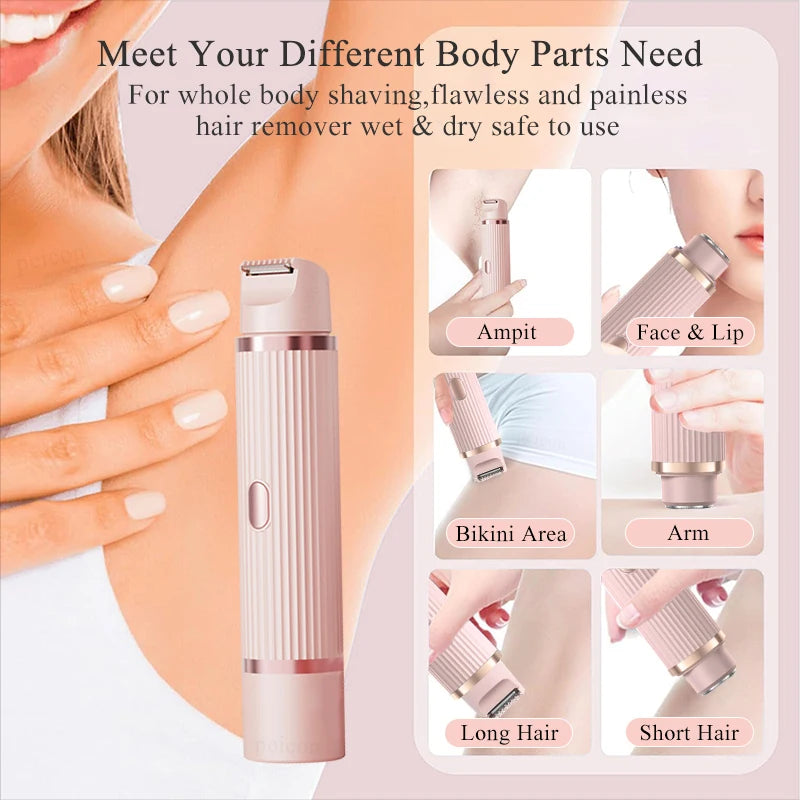 Rasoir électrique pour femme, tondeuse bikini, épilateur corporel, rasoir électrique pour l'épilation du maillot, des aisselles, des jambes et du visage