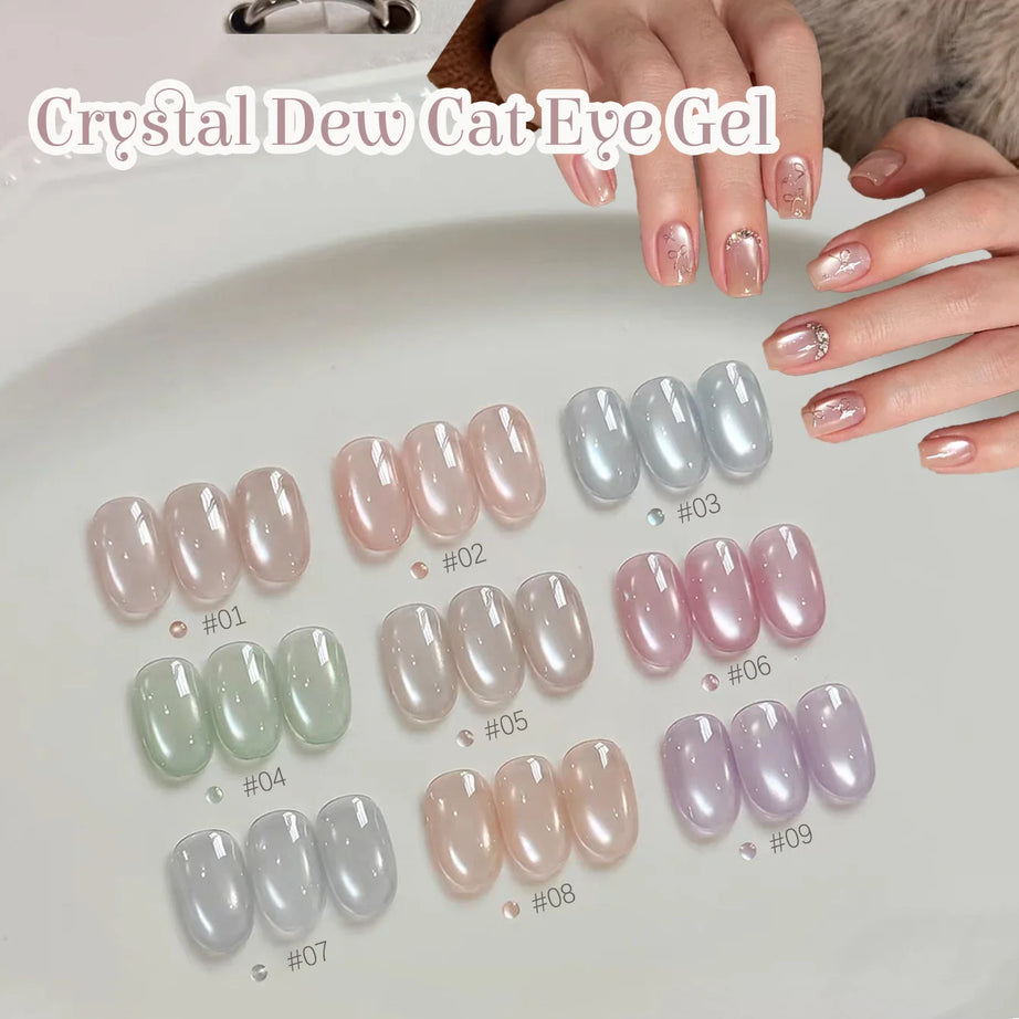 Vernis à ongles gel blanc effet œil de chat TC Flow Light (1 à 9 pièces) - Ultra brillant, semi-permanent, UV, effet miroir, aimant pour ongles