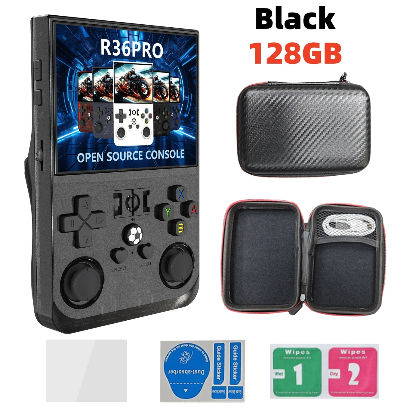 Console de jeux vidéo portable rétro R36 PRO (Open Source) sous Linux, écran IPS 3,5 pouces, 128 Go de stockage, jeux R36S