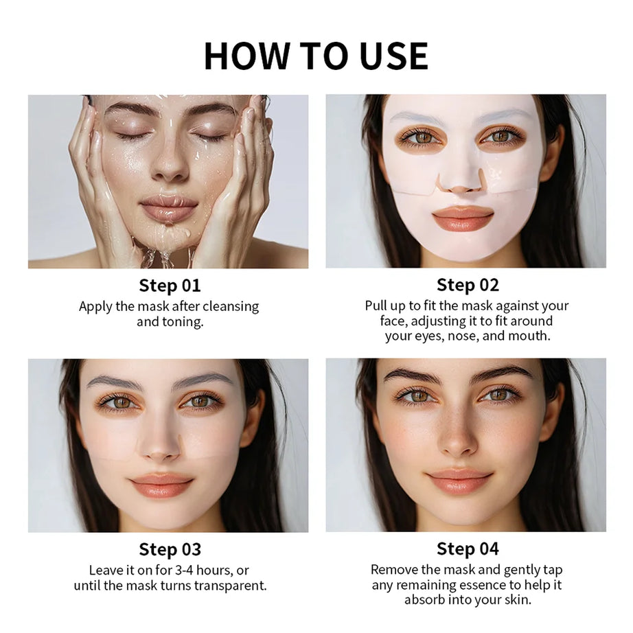 Masque Bio-Collagen Real Deep, supplément de collagène, masque hydrogel hydratant de nuit, améliore l'élasticité, minimise les pores et raffermit