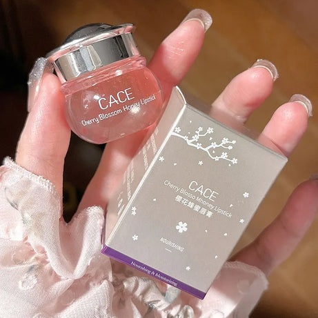Baume à lèvres CACE au miel et aux fleurs de cerisier — Hydratation intense et repulpante, fini brillant riche en eau, non collant,