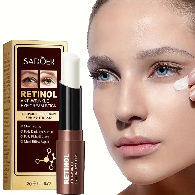 Crema de contorno de ojos con retinol en barra para eliminar ojeras, hidratar, reafirmar e iluminar la piel del contorno de ojos.