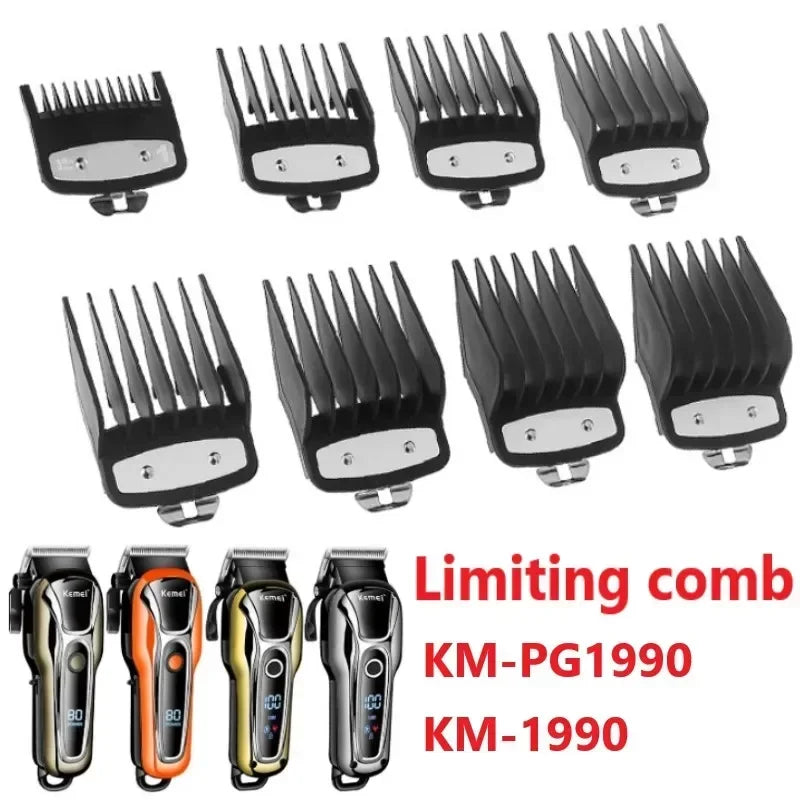 Tondeuse à cheveux rechargeable Kemei PG1990A avec peignes de guidage, professionnelle et sans fil, pour hommes. Appareil de coupe de cheveux pour hommes.