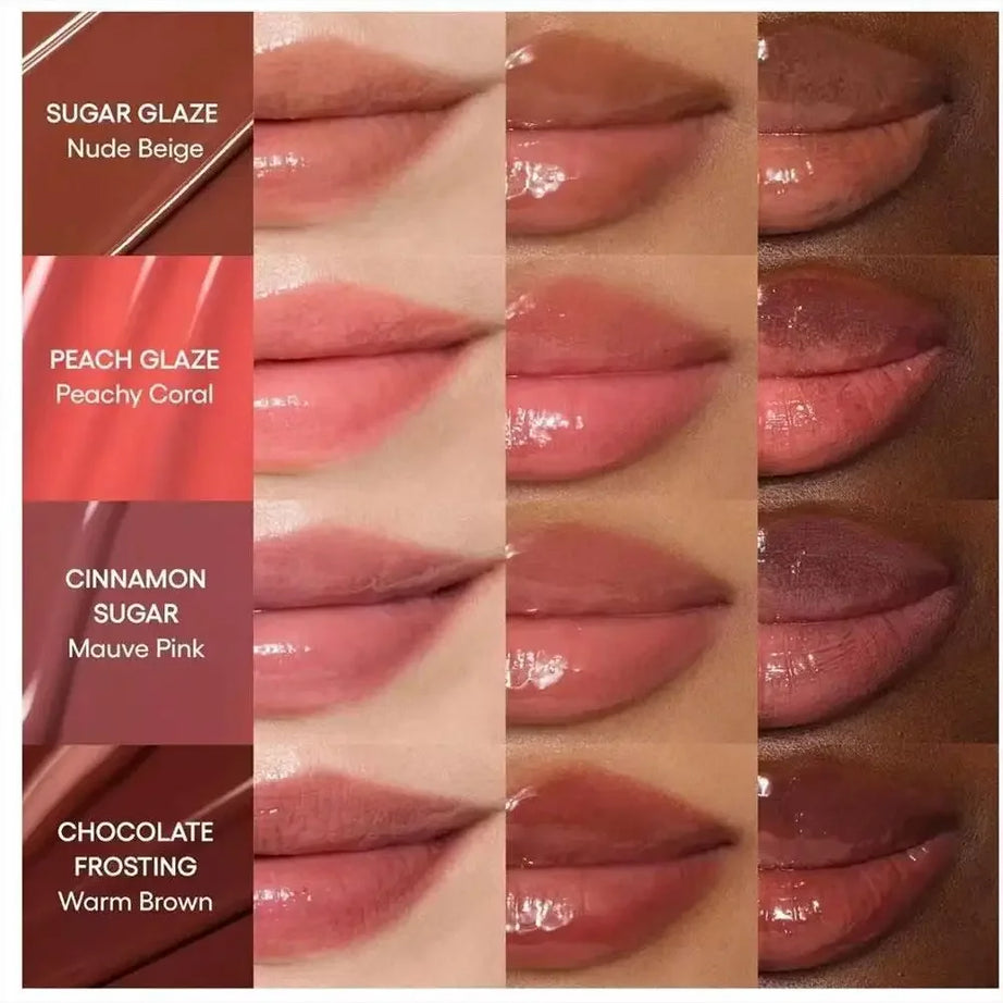 Baume à lèvres hydratant effet donut, gloss miroir, rouge à lèvres parfum fraise framboise chocolat, huile à lèvres transparente, maquillage