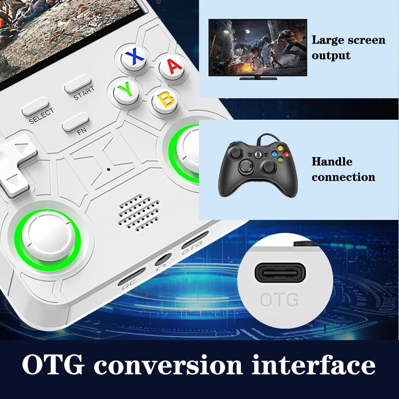Nouvelle console de jeux portable ultra rétro R36, écran 4 pouces, système Linux open-source, 128 Go, lecteur vidéo portable.