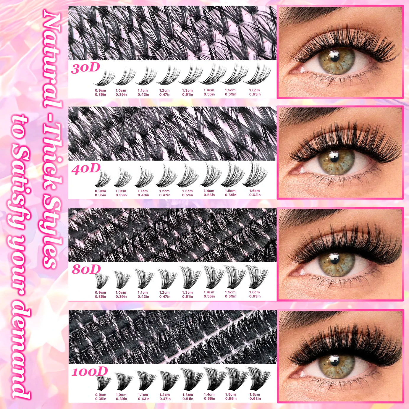 Kit d'extension de cils à faire soi-même : faux cils individuels de 9 à 16 mm avec colle et fixateur, effet naturel et vaporeux.