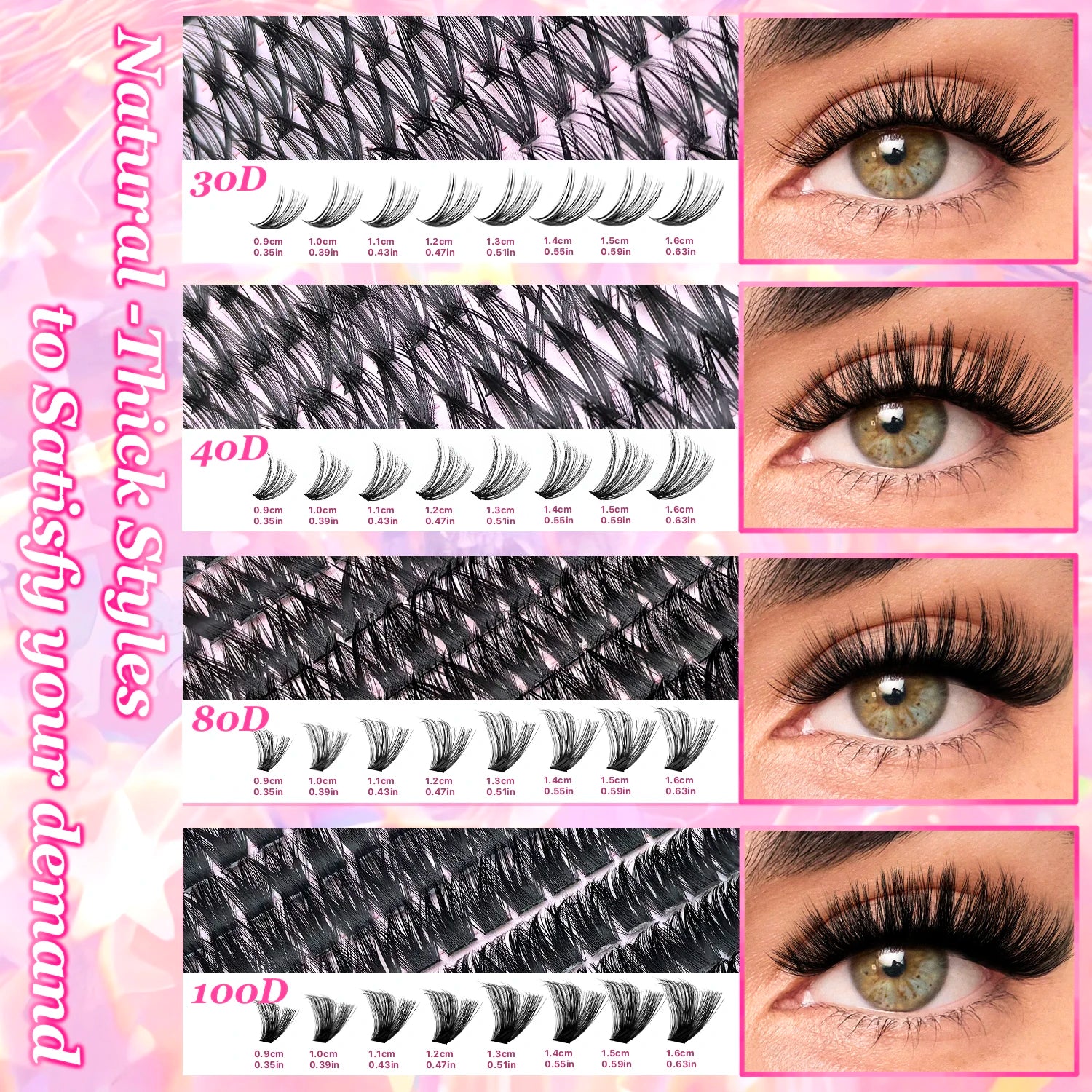 Kit d'extension de cils à faire soi-même : faux cils individuels de 9 à 16 mm avec colle et fixateur, effet naturel et vaporeux.