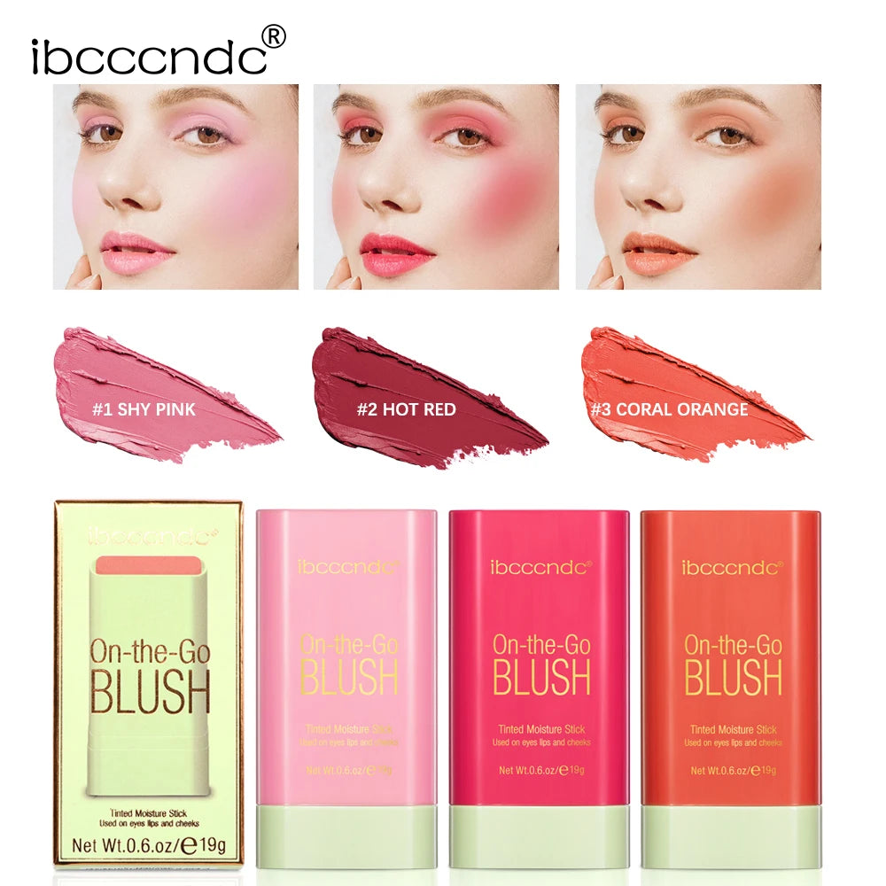 Blush Stick Fonctionnel Maquillage Facile à Colorer Rouge Crème Blush Waterproof Haute Rendu de Couleur Éclat du Teint