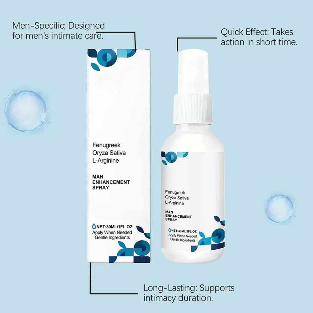 Spray stimulant pour hommes de 30 ml. Soin intime masculin. Agit rapidement et procure un soutien durable.