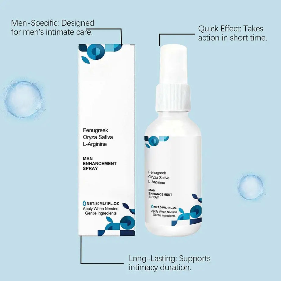 Spray stimulant pour hommes de 30 ml. Soin intime masculin. Agit rapidement et procure un soutien durable.