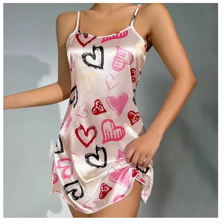 Vêtements de nuit pour femmes, vêtements d'intérieur, nuisette sexy noire à imprimé floral, chemises de nuit en soie, chemises de nuit pour femmes