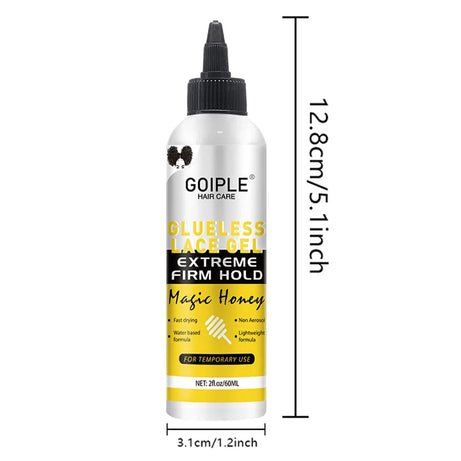 GOIPLE Gel pour perruque lavable sans colle, 59 ml, tenue extrême, séchage rapide, formule naturelle, adhésif pour usage temporaire