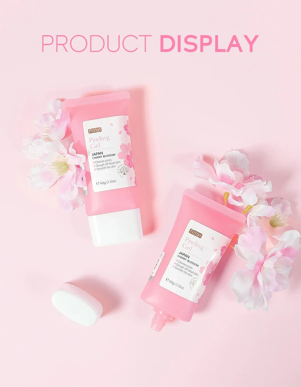 Gel exfoliant nettoyant en profondeur Sakura pour le visage, soin éclaircissant et hydratant, gommage réparateur, 60 g