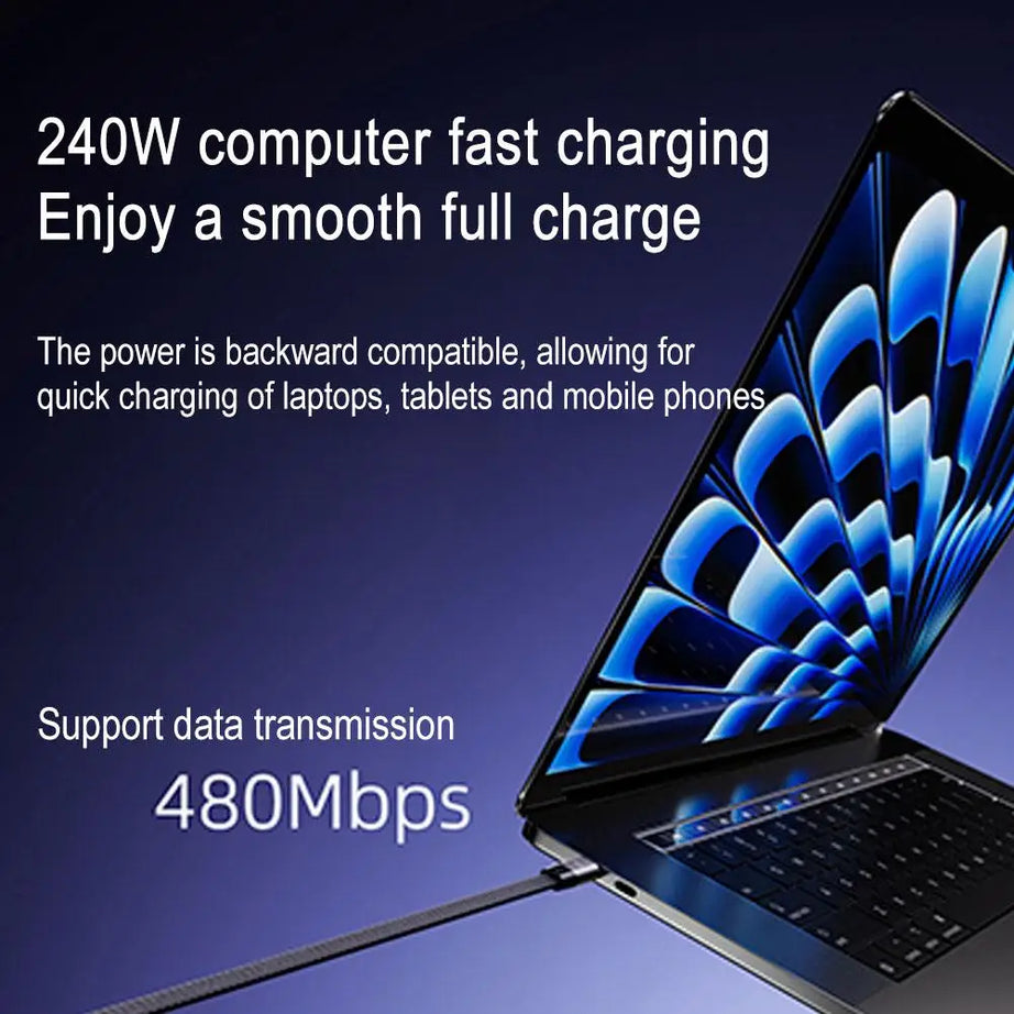 Support de téléphone portable pliable à charge rapide 240 W, câble de données, réglage multi-angle, charge continue.