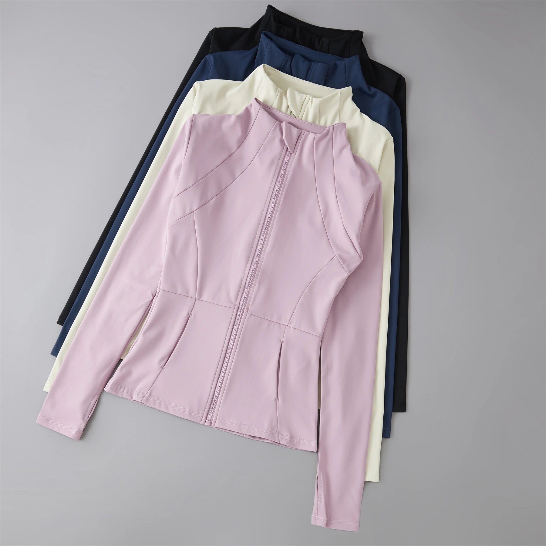 Vêtements de yoga coupe-vent, vêtements de sport pour femme, sweat-shirt à manches longues, veste de sport, haut d'entraînement pour femme, vêtements de sport