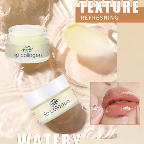 Masque de nuit pour les lèvres à l'acide hyaluronique et au collagène (20 g) : hydratation intense et longue durée, exfoliation, jour et nuit. Idéal comme cadeau.