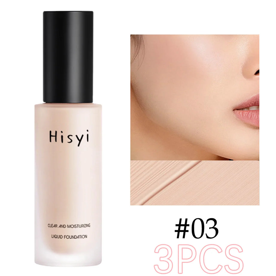 Le fond de teint liquide camoufle naturellement les imperfections sans effet poudre, crème visage simple, fond de teint transparent, masque les imperfections.