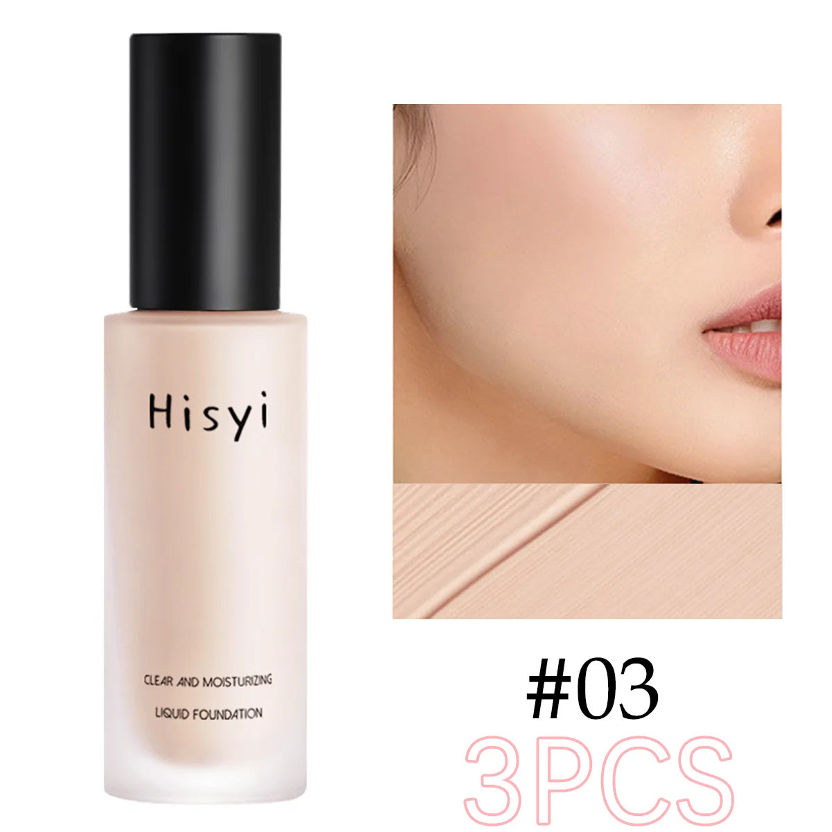 Le fond de teint liquide camoufle naturellement les imperfections sans effet poudre, crème visage simple, fond de teint transparent, masque les imperfections.