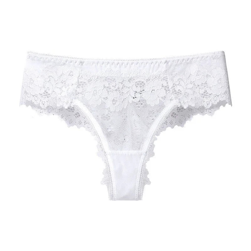 Culotte en dentelle noire sexy pour femme, string taille basse, lingerie respirante brodée, sous-vêtements séduisants