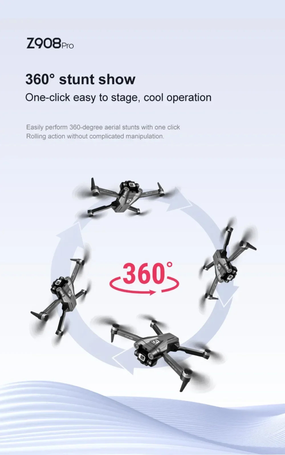 Drone Original Z908 Pro /MAX 8K ESC Professionnel 4K avec localisation par flux optique et évitement d'obstacles sur 3 côtés - Quadricoptère jouet
