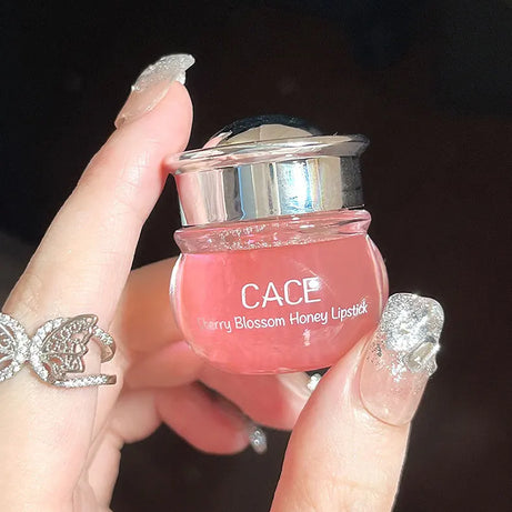 Baume à lèvres CACE au miel et aux fleurs de cerisier — Hydratation intense et repulpante, fini brillant riche en eau, non collant,