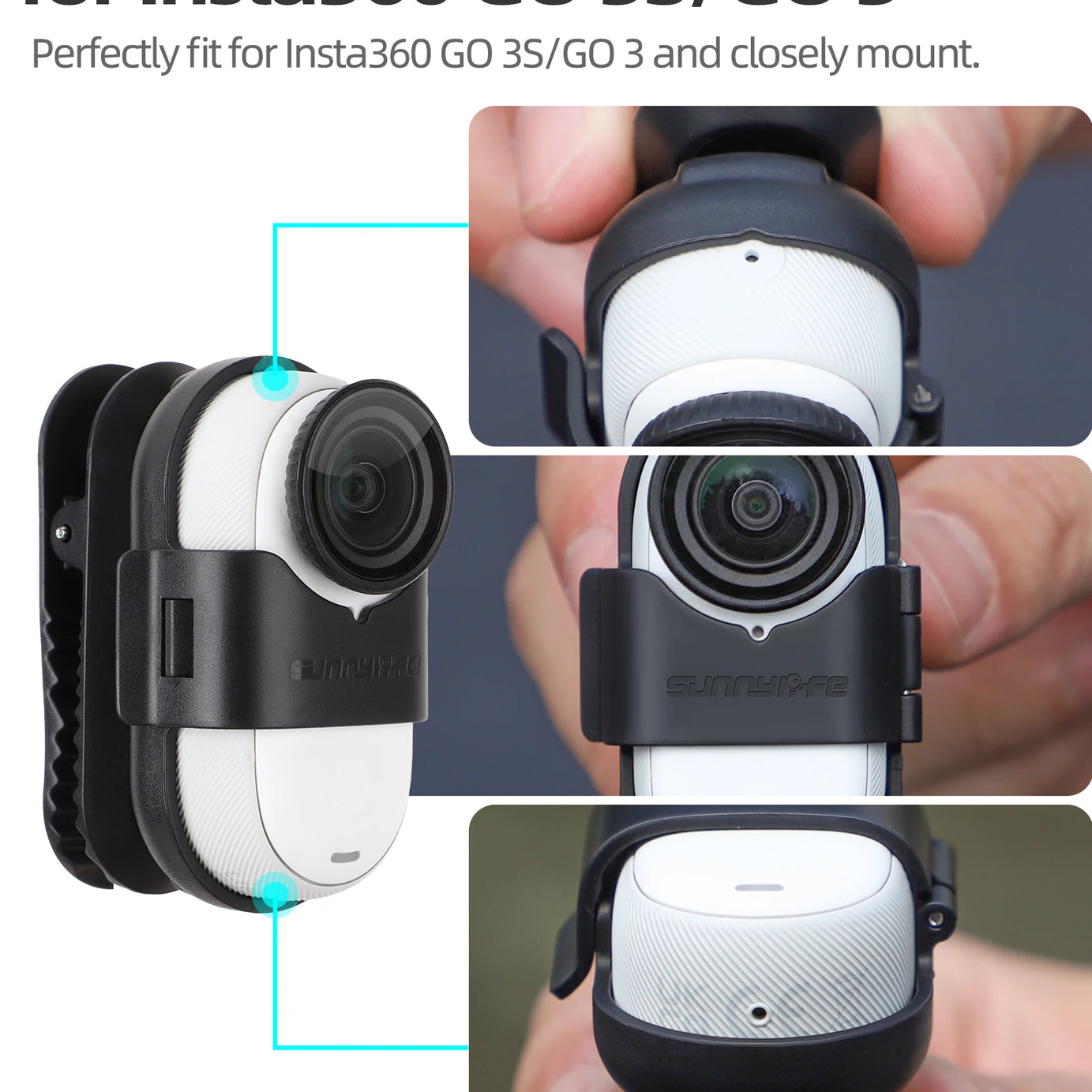 Support de fixation pour sac à dos avec clip de suspension rotatif à 360° pour caméra sportive Insta360 Go 3S/Go 3. Accessoires pour caméra Insta360 Go 3S.