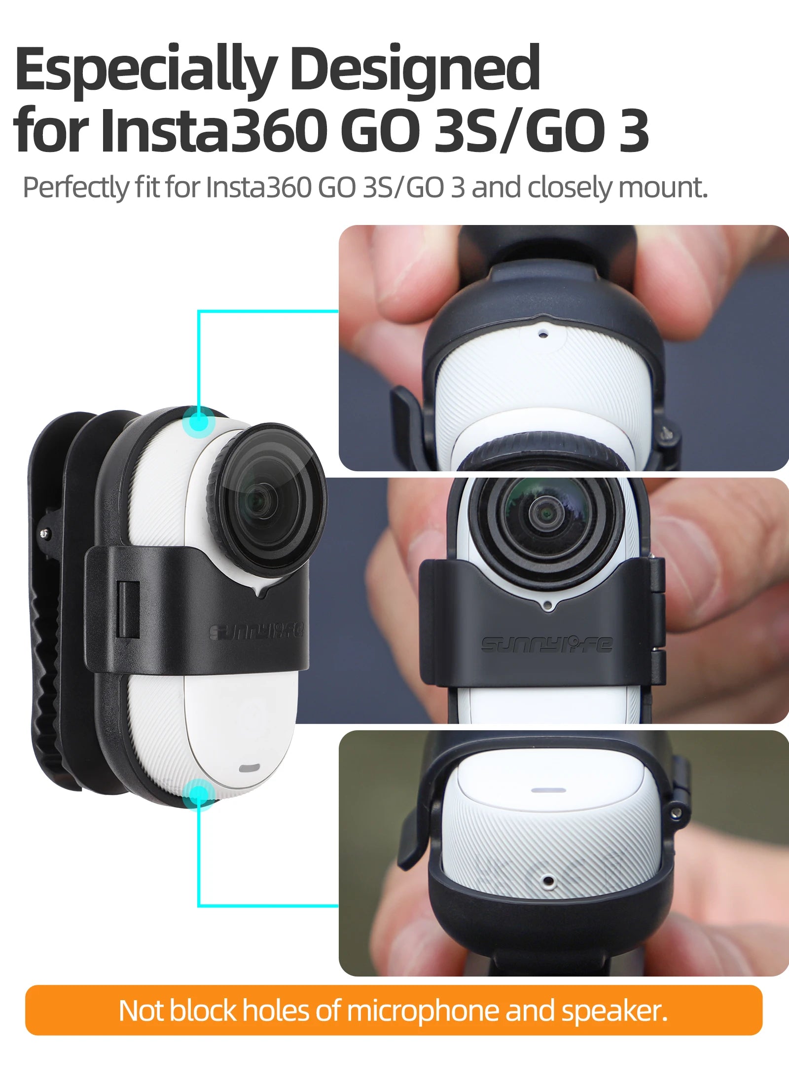 Support de fixation pour sac à dos avec clip de suspension rotatif à 360° pour caméra sportive Insta360 Go 3S/Go 3. Accessoires pour caméra Insta360 Go 3S.