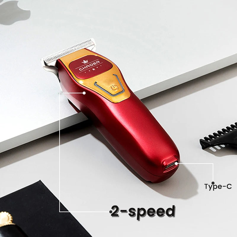Tondeuse à cheveux professionnelle puissante pour hommes, lame en T de 0 mm, tondeuse électrique rechargeable, machine de coiffure et de rasage pour barbe