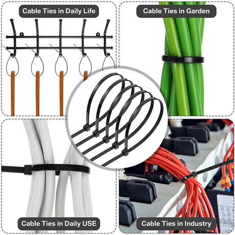 Nylon Cable Ties Self-Locking Zip Ties 100-1000pcs
