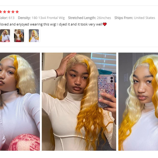 13x4 13x6 360 HD Transparent 613 Honey Blonde Color Lace Front Human Hair Wigs for Women Raw Brazilian Straight Lace Frontal Wig