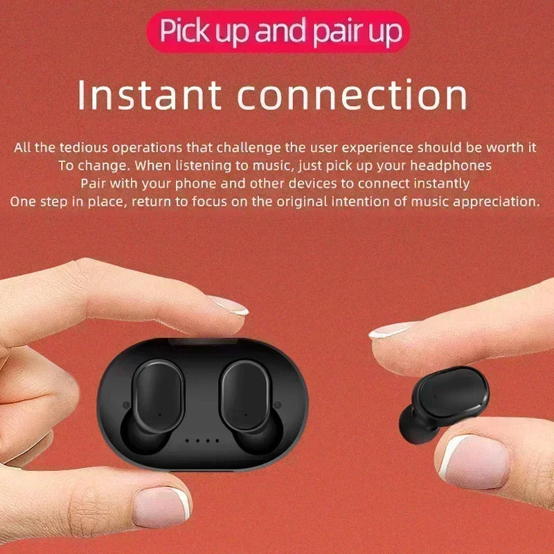Écouteurs Bluetooth TWS sans fil avec microphone et réduction de bruit, compatibles avec les smartphones (modèle A6S).