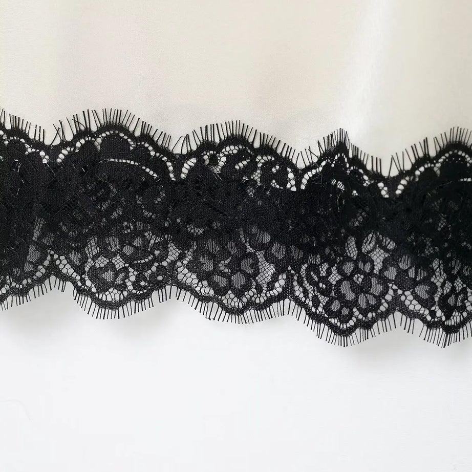 Chemisier à bretelles en satin doux et dentelle sexy Zevity 2026 pour femme, style décontracté, idéal pour les soirées et les clubs (LS9477)