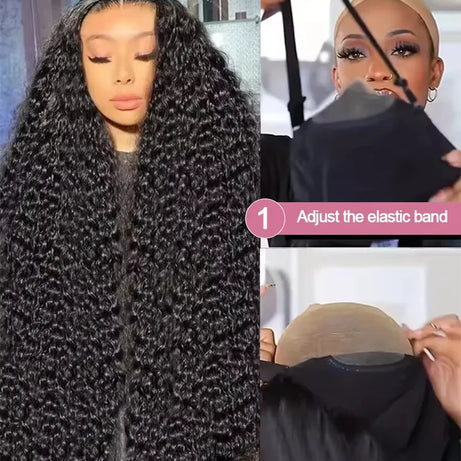 Perruque bouclée en cheveux humains de 30 à 40 pouces, ondulation profonde, perruque frontale en dentelle HD 13x6, perruque sans colle 4x4 et 5x5, cheveux humains prêts à porter, 360°