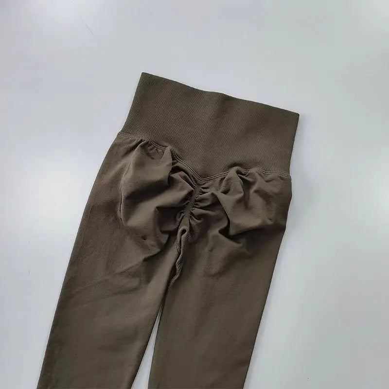 Leggings de yoga taille haute pour femme, sans coutures, effet push-up, pour le sport, le fitness et la course à pied, gainants et ultra-élastiques.