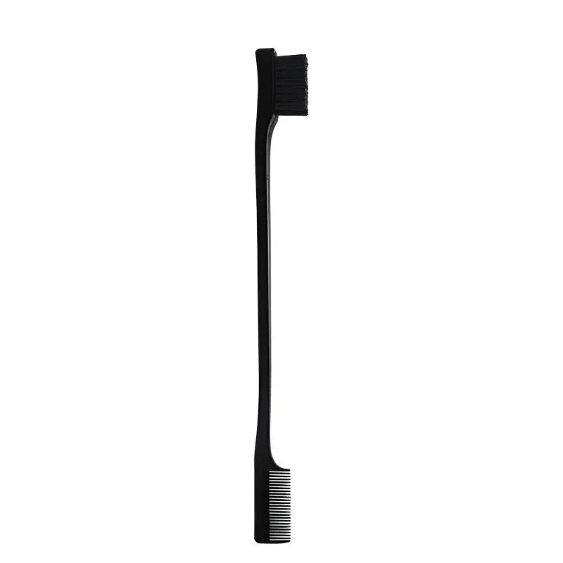Brosse à cheveux antistatique 2 en 1 avec peigne intégré, idéale pour les perruques en cheveux naturels.