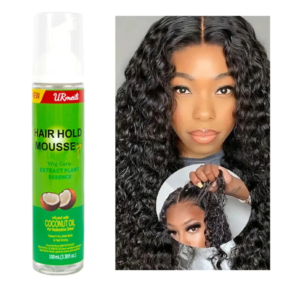 Mousse coiffante à l'huile d'olive pour cheveux bouclés (2025) - Forte tenue - Anti-frisottis - Convient aux femmes et aux hommes