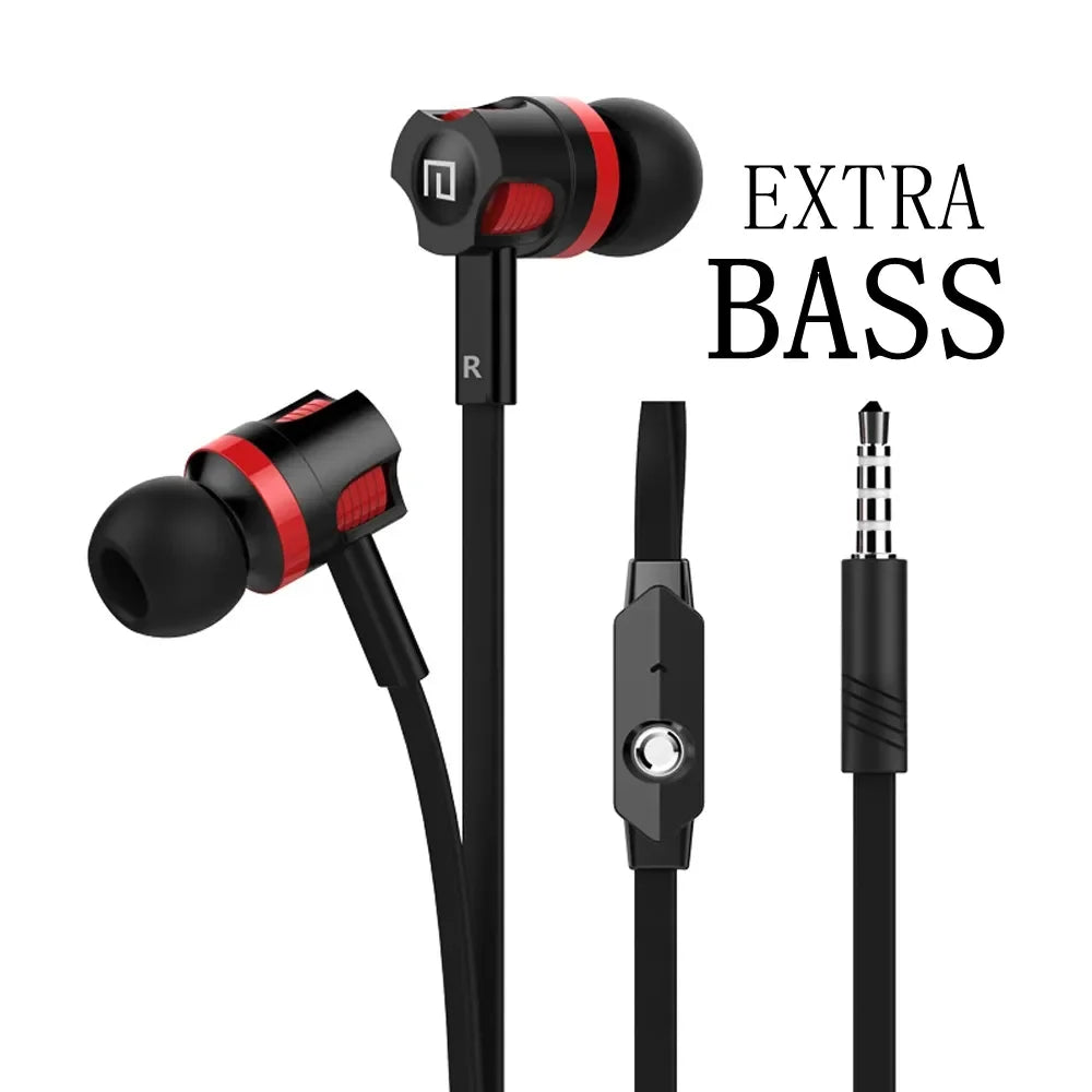 Extra Bass Headphones wired Earphone 3.5mm Earphones With Microphone Noodles Style наушники Sport Headset for Samsung