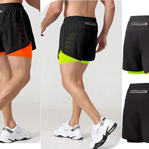 Pantalon de sport 2 en 1 pour homme, survêtement d'entraînement athlétique, pantalon de jogging, pantalon de fitness et de course à pied pour homme